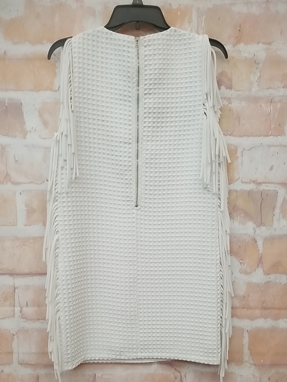 English Factory White Sleeveless Fringe Mini Dress - Picture 3 of 7